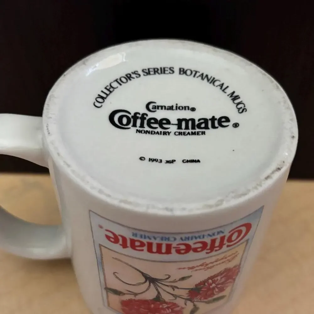 Vintage Dianthus Coffee-Mate Botanical Mug Collector's Series Non-Dairy Creamer